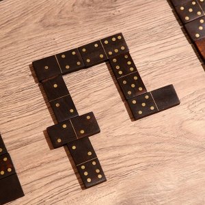 Игра настольная «Домино», в шкатулке, 22x8.5x6.5 см, манговое дерево