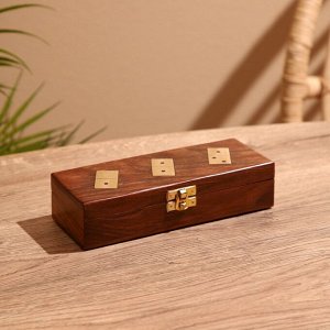 Игра настольная «Домино», в шкатулке, 20x7.5x5 см, дерево шишам