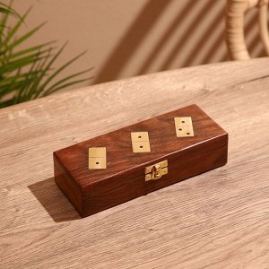Игра настольная «Домино», в шкатулке, 20x7.5x5 см, дерево шишам