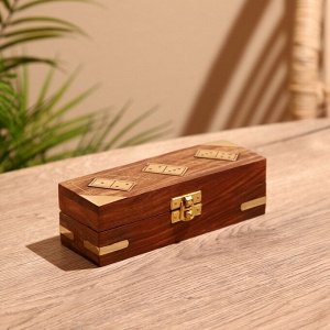 Игра настольная «Домино», в шкатулке, 17x6x5 см, дерево шишам