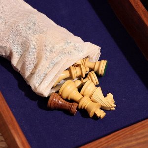Игра настольная 3 в 1, шахматы, домино, кубики, доска 35x35 см, дерево шишам