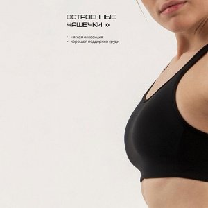 Топ женский Resport, 42, цвет чёрный, с поддержкой груди