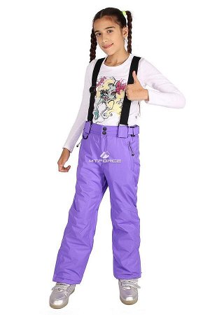 Подростковые для девочки зимние горнолыжные брюки фиолетового цвета 816F
