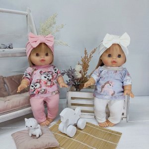 Футболка и лосины на куклу или пупса 34 см
