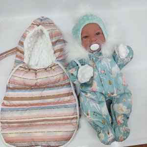 Теплый конверт переноска для куклы 38-44 см