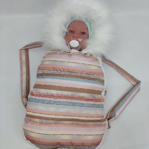 Теплый конверт переноска для куклы 38-44 см