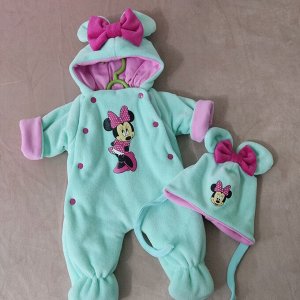 Комбинезон и шапочка велюр для куклы