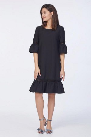 Платье Ванесса №6.Цвет:черный/кружево