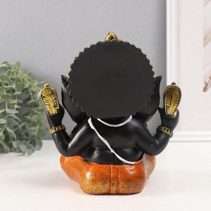 Фигурка полистоун «Ганеша чёрный, в оранжевых шаровар», 12x17.5x21 см