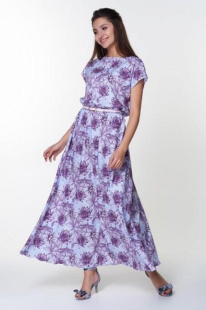 Платье Дарья №14 светло-голубой/стрекозы