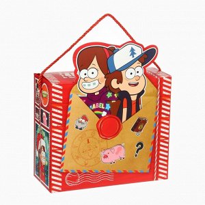Пакет подарочный-коробка новогодний, 27x23x12 см, Гравити Фолз