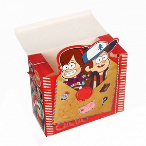Пакет подарочный-коробка новогодний, 27x23x12 см, Гравити Фолз