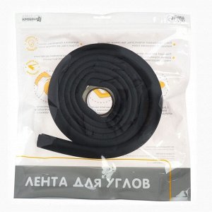 Лента защитная для углов мебели, 2 м, ширина 2,3 см, L-профиль, цвет черный, Крошка Я