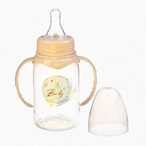 Бутылочка для кормления, новогодняя, Little Baby, классическое горло, с ручками, от 0 мес., 150 мл., цилиндр, M&amp;B
