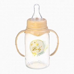 Бутылочка для кормления, новогодняя, Little Baby, классическое горло, с ручками, от 0 мес., 150 мл., цилиндр, M&amp;B