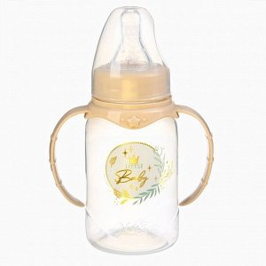 Бутылочка для кормления, новогодняя, Little Baby, классическое горло, с ручками, от 0 мес., 150 мл., цилиндр, M&amp;B