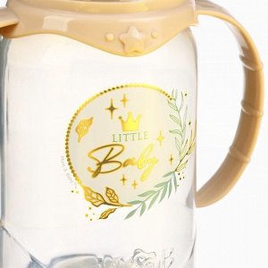 Бутылочка для кормления, новогодняя, Little Baby, классическое горло, с ручками, от 0 мес., 150 мл., цилиндр, M&amp;B