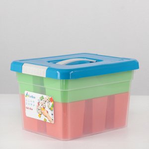 Контейнер для xранения с крышкой FunBox Kid's Box, 6 л, 25?20?16 см, 6 вставок, лоток, цвет МИКС
