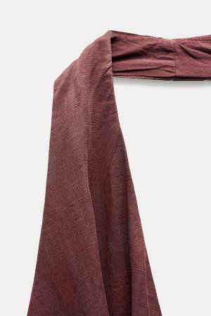Топ Цвет как на первом фото ШЕЙНЫЙ ДЕРЖАТЕЛЬ TOP ZW КОЛЛЕКЦИЯ (NECKHOLDER-TOP ZW COLLECTION) Топ ZARA WOMAN COLLECTION из смесовой лиоцелльной ткани с 20% содержанием льна. Вырез-халтер с перекрещиваю