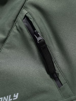 Куртка парка зимняя подростковая для мальчика с капюшоном и мехом темно-зеленого цвета 9447TZ