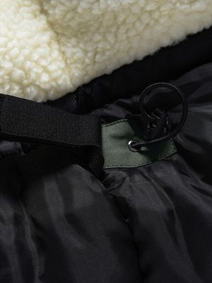 Куртка парка зимняя подростковая для мальчика с капюшоном и мехом темно-зеленого цвета 9447TZ