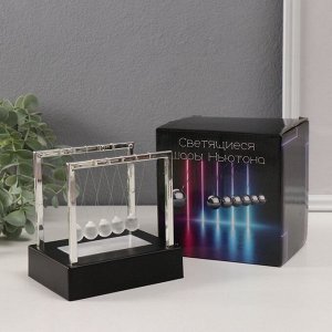 Маятник настольный антистресс «Шары техно светящиеся», 5 диодов, 12x12x9 см, МИКС