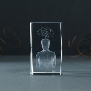 Фигурка стекло прямоугольник «Мыслитель», 5x5x8 см