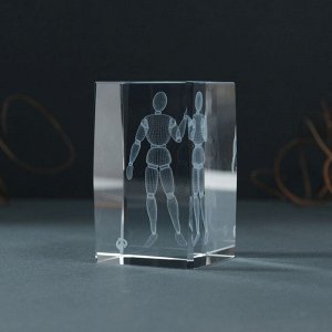 Фигурка стекло прямоугольник «Шарнирный человек», 5x5x8 см