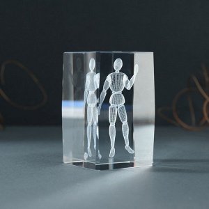 Фигурка стекло прямоугольник «Шарнирный человек», 5x5x8 см