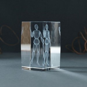 Фигурка стекло прямоугольник «Шарнирный человек», 5x5x8 см
