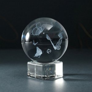 Фигурка стекло шар «Бабочки», d=6 см