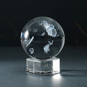 Фигурка стекло шар «Бабочки», d=6 см