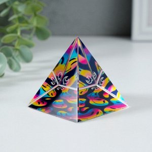 Фигурка стекло пирамида «Смайлы», 6x6x6 см