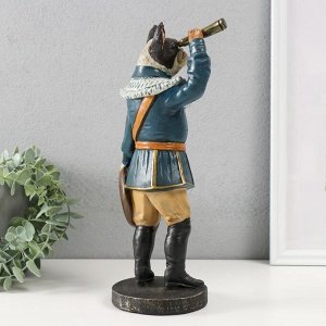 Фигурка полистоун «Английский шарж: Бульдог с подзорной трубой», 17x11.5x31.5 см