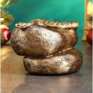 Фигура "Змея на камне" бронза, 8х11,5см
