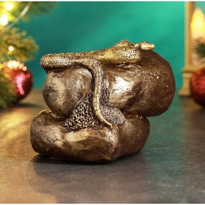 Фигура "Змея на камне" бронза, 8х11,5см