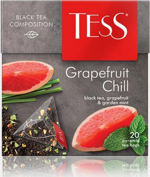 Чай Tess Grapefruit Chill в пирамидках, 20 пирамидок