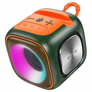 Портативная колонка Borofone BR29, 1200 мАч, 7 Вт, BT 5.3, FM, TF-карты, USB, AUX, зелёная