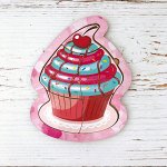 Деревянный паззл маленький, «Пирожное»