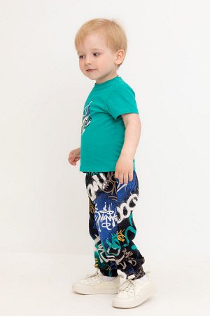 Брюки(Осень-Зима)+boys (черный, яркое граффити к526)