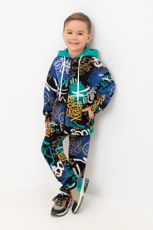 Брюки(Осень-Зима)+boys (черный, яркое граффити к528)