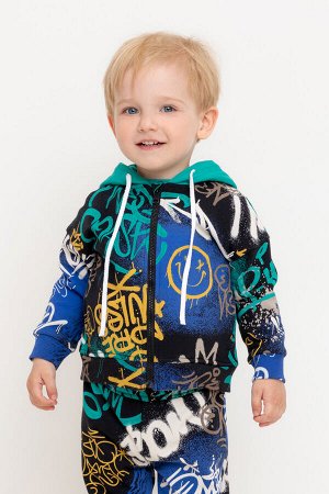 Жакет(Осень-Зима)+boys (черный, яркое граффити к526)
