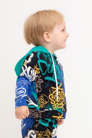 Жакет(Осень-Зима)+boys (черный, яркое граффити к526)