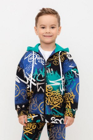 Жакет(Осень-Зима)+boys (черный, яркое граффити к528)