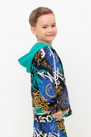 Жакет(Осень-Зима)+boys (черный, яркое граффити к528)