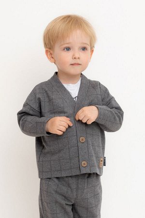 Жакет(Осень-Зима)+boys (тем.серый меланж, клетка к516)