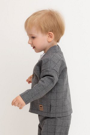 Жакет(Осень-Зима)+boys (тем.серый меланж, клетка к516)