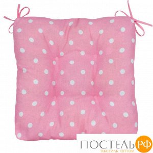 Декоративная подушка (сидушка) толстушка «Горох розовый» рогожка 40х40