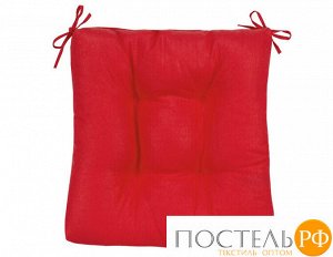 Декоративная подушка (сидушка) толстушка "Клетка красная" рогожка гл.кр. 40х40 см