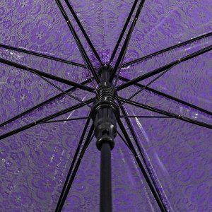 Зонт - трость полуавтоматический «Кружево», 8 спиц, R = 46 см, цвет фиолетовый